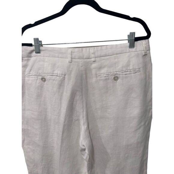 Tasso Elba White Linen Straight Men's Pants Size 34x32 Beachy Coastal Breathable - Picture 7 of 12